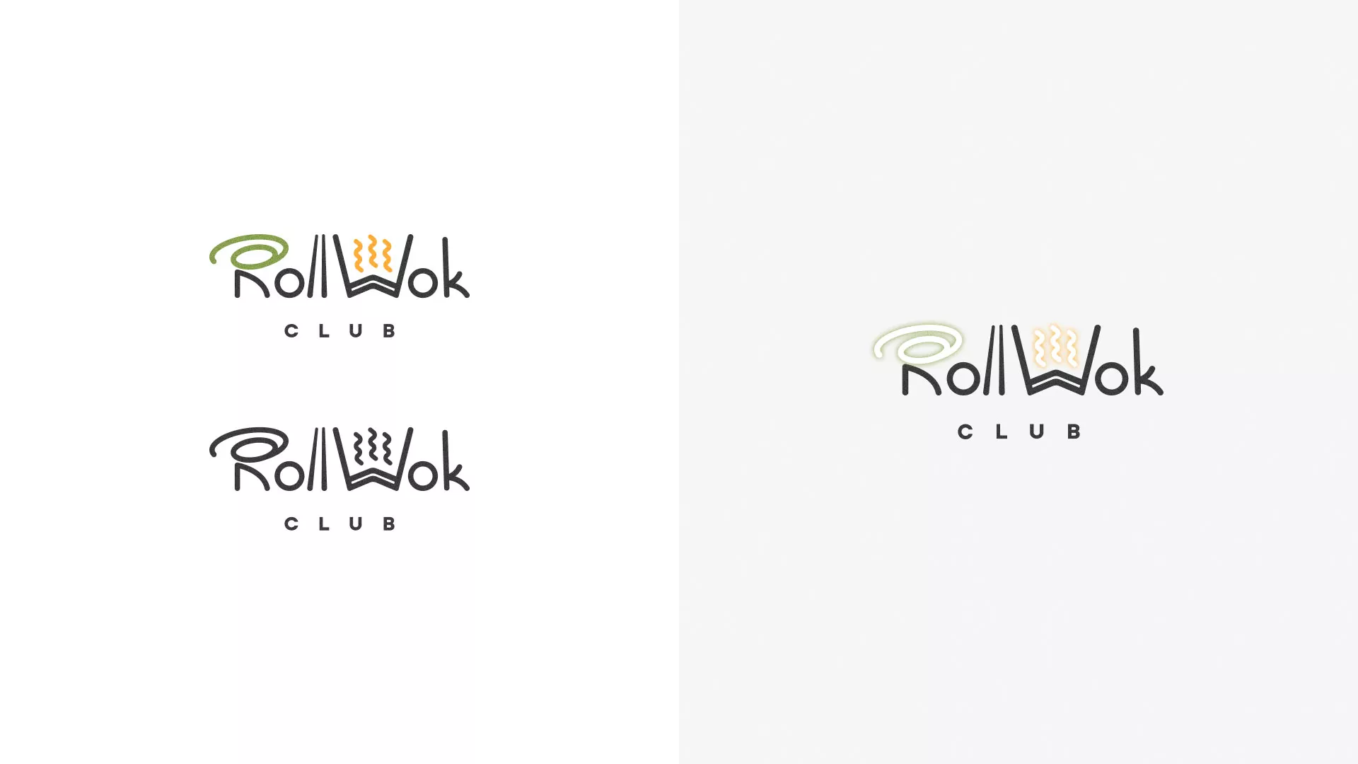 Разработка логотипа и фирменного стиля суши-бара «Roll Wok Club» в Кяхте